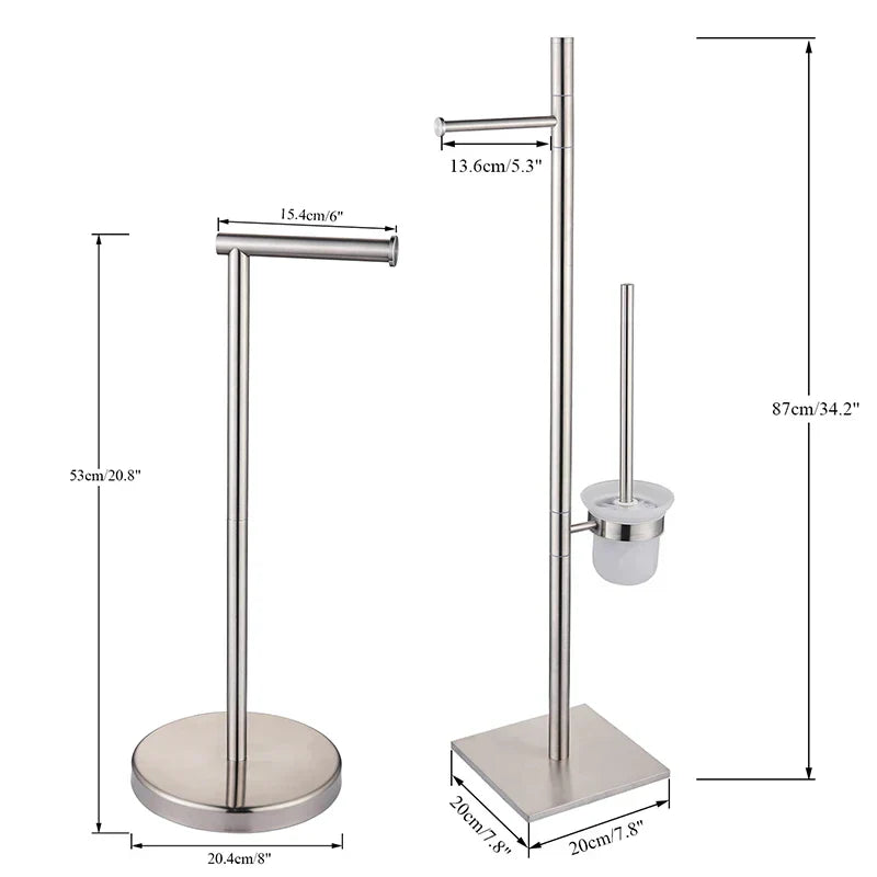 DecorBites™ Bathroom Set: Toilet Brush Rack, Toilet Paper Holder, & Accessories