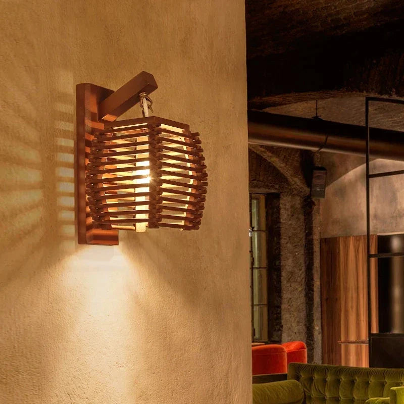 DecorBites™ Bamboo Wall Sconce Light for Aisle Corridor Hotel Restaurant Cafe