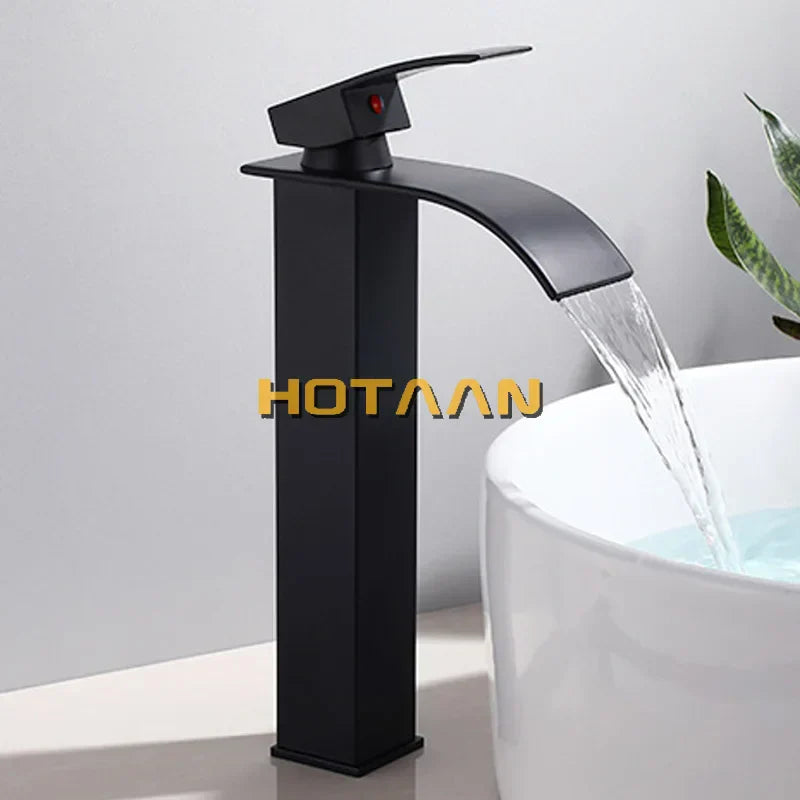 DecorBites™ Black Plated Brass Basin Faucet Single Lever Hot&Cold Mixer Tap