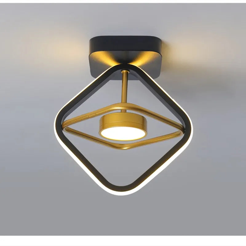 DecorBites™ LED Ceiling Light Chandelier for Home Living Room Bedroom Dining Decor, Gold/Black Fixtures