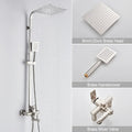 DecorBites™ Brushed Gold Shower Mixer with Rotating Tub Spout and 8" Rainfall Head