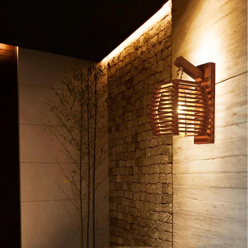 DecorBites™ Bamboo Wall Sconce Light for Aisle Corridor Hotel Restaurant Cafe