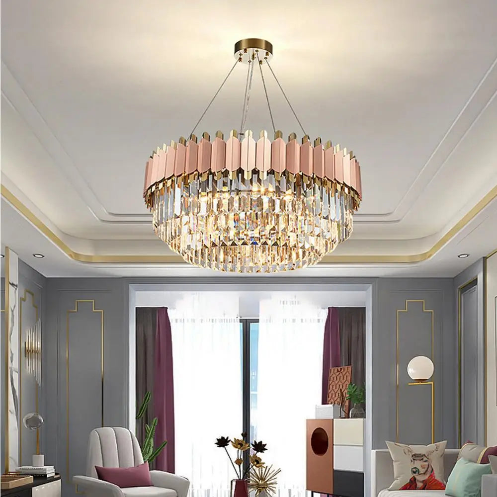 DecorBites™ E14 LED Crystal Stainless Steel Rose Gold Pendant Lights