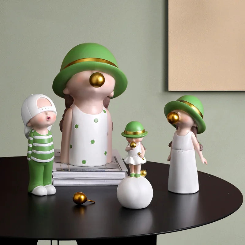 DecorBites™ Bubble Gum Blowing Character Statue for Modern Home Decor