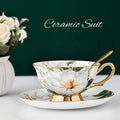 DecorBites™ Bone China Tea Cup Set with Spoon - Elegant English Afternoon Tea Mugs