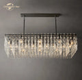 DecorBites™ Black Marignan K9 Crystal Rectangular Chandelier for Living Dining Room