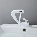 DecorBites™ Gold & White Bathroom Basin Faucet Deck Mounted Sink Tap, Brass with Rose Gold Accent