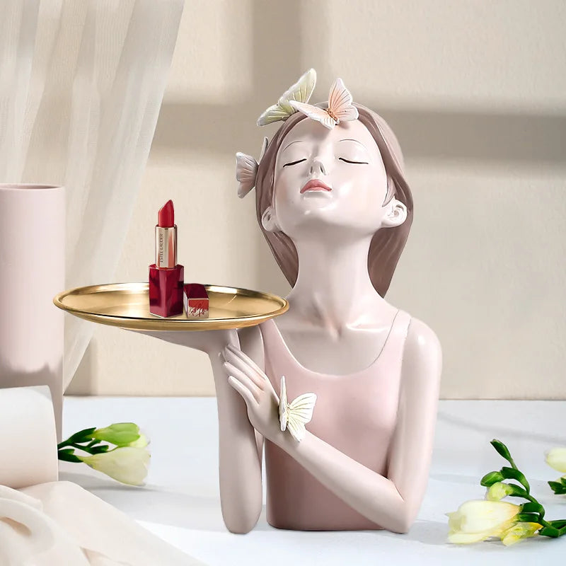 DecorBites™ Butterfly Girl Resin Sculpture Vase Modern Home Decor Statues