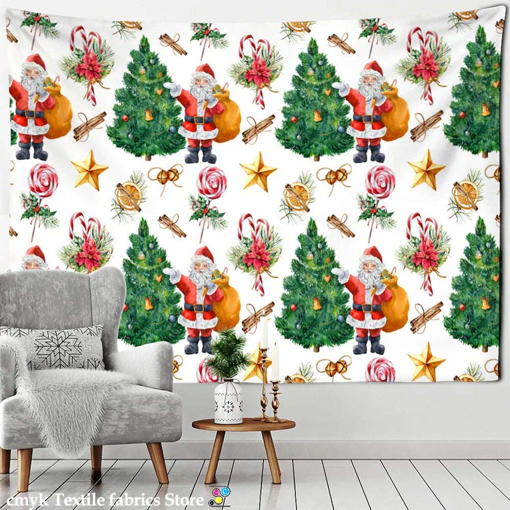 DecorBites™ Christmas Fireplace Tapestry Wall Hanging Home Decor