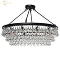 DecorBites™ LED Round Glass Chandeliers Raindrop Pendant Lights Modern Living Hanging Lamps