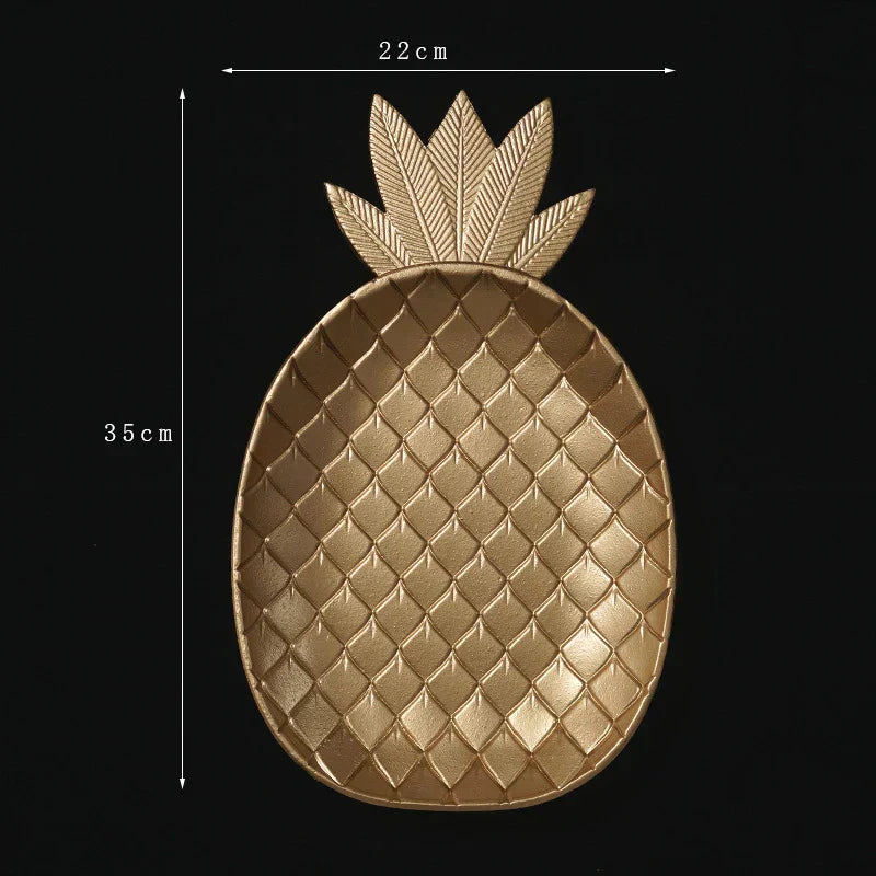 DecorBites™ Gold Leaf Plate: Luxury Decorative Tray for Jewelry, Candy, Fruit & Trinkets