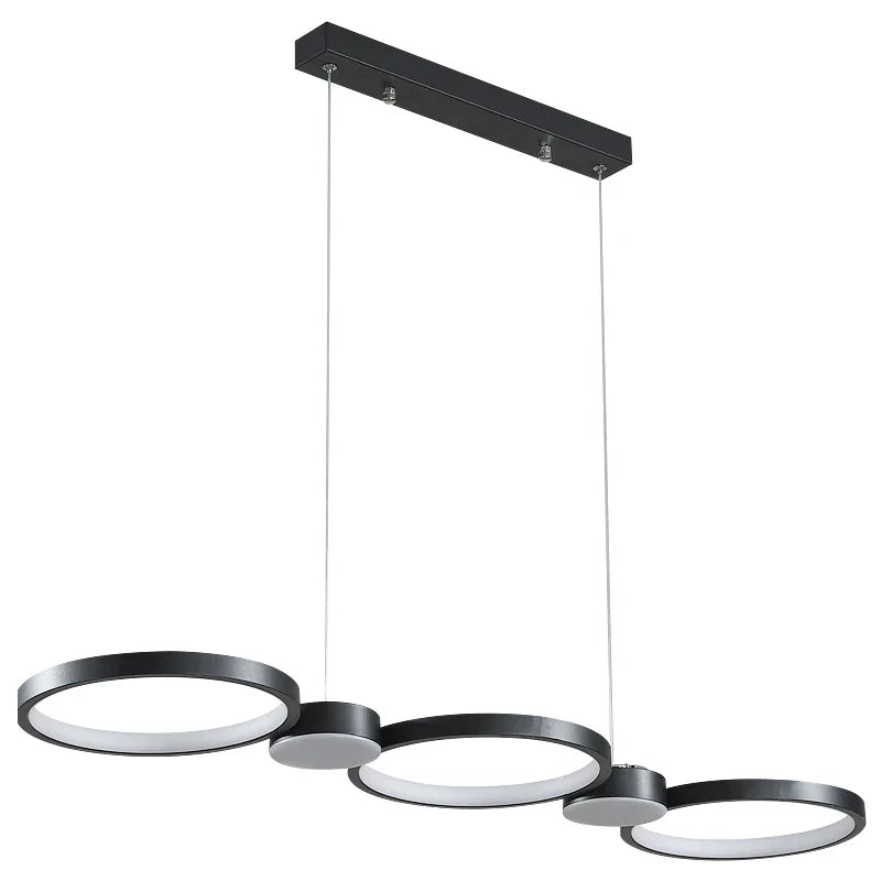 DecorBites™ Black Ring LED Chandelier for Living Room Bedroom Dining Hall Lighting