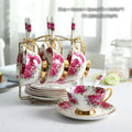 DecorBites™ Bone China Tea Set: Cup, Saucer, Mug, Sugar Pot, Jug, Teapot