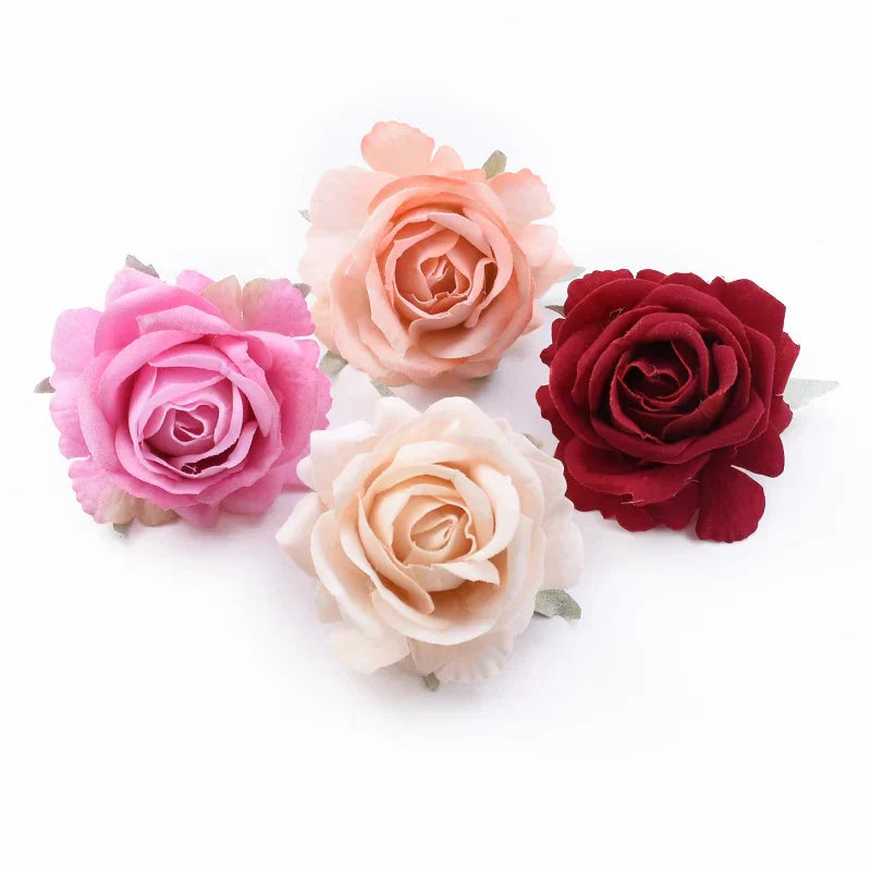 DecorBites™ 6CM Roses Head DIY Wedding Decor Flowers Home Decor Artificial Flowers