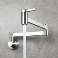 DecorBites™ Brushed Gold Brass Wall Mounted Pot Filler Faucet with Rotating Foldable Spout