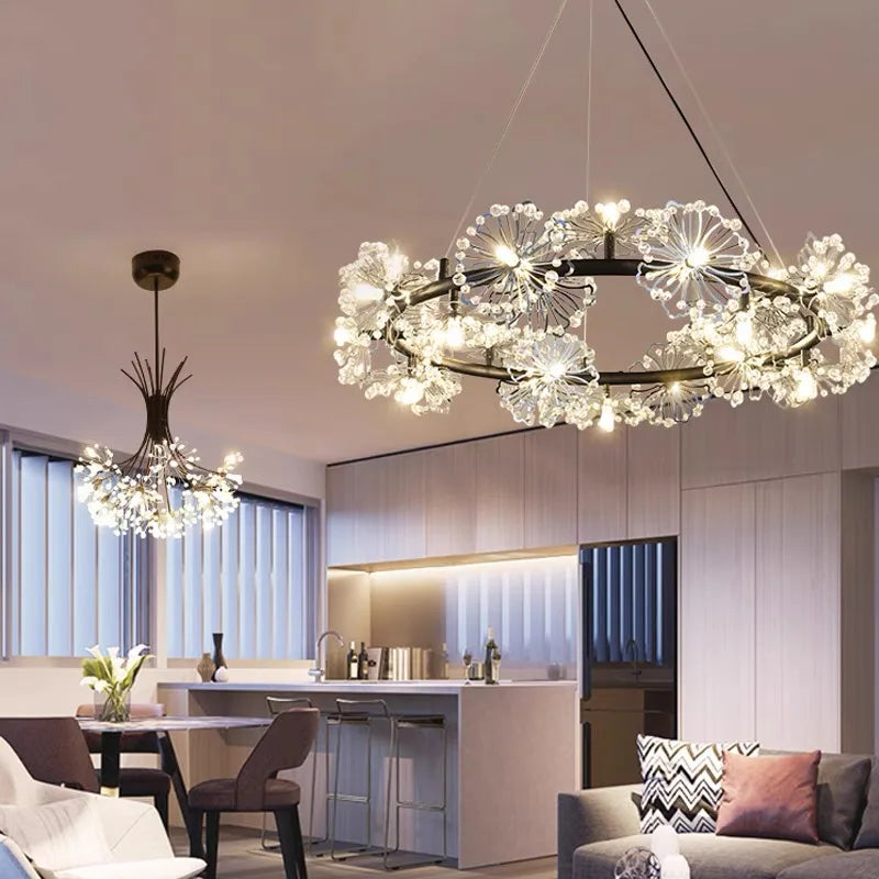 DecorBites™ Dandelion Flower Chandelier LED Lamp for Living Room Bedroom Restaurant Bouquet Decor