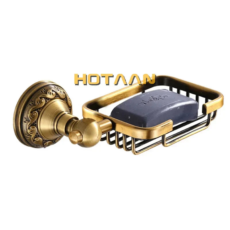 DecorBites™ Antique Brass Bathroom Soap Basket Wall Mount Soap Dish Holder.
