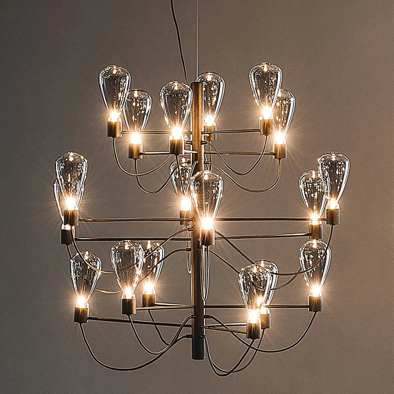 DecorBites™ Contemporary Iron Glass Chandelier for Stylish Foyer Lighting