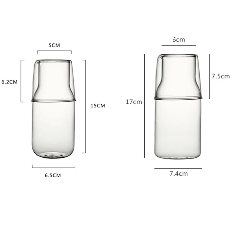 DecorBites™ Glass Drinkware Set - Strong Borosilicate Glass - Cold Drink Cup, Tumbler, Juice Milk Pot