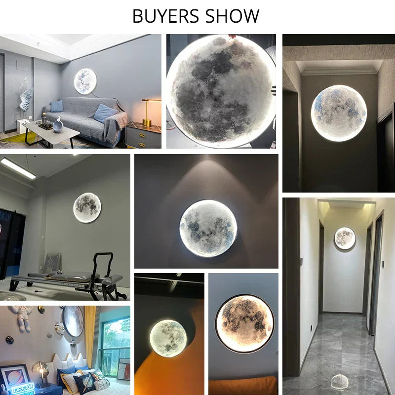 DecorBites™ LED Moon Wall Lamp: Minimalist Indoor Lighting for Bedroom and Living Room Decor