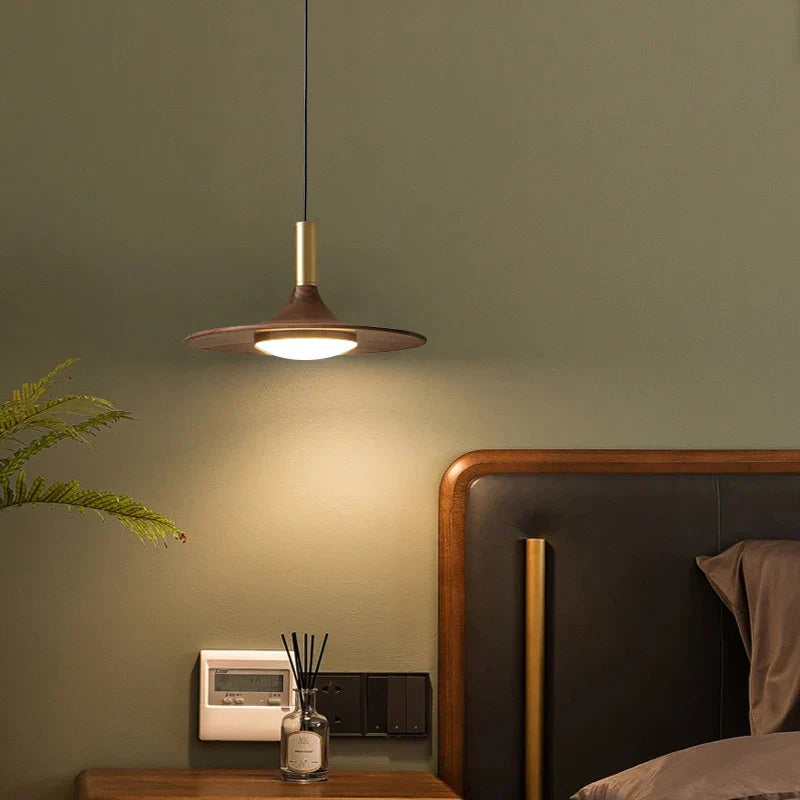 DecorBites™ Black Walnut UFO Pendant Light - Luxury Dining Room Art Lamp