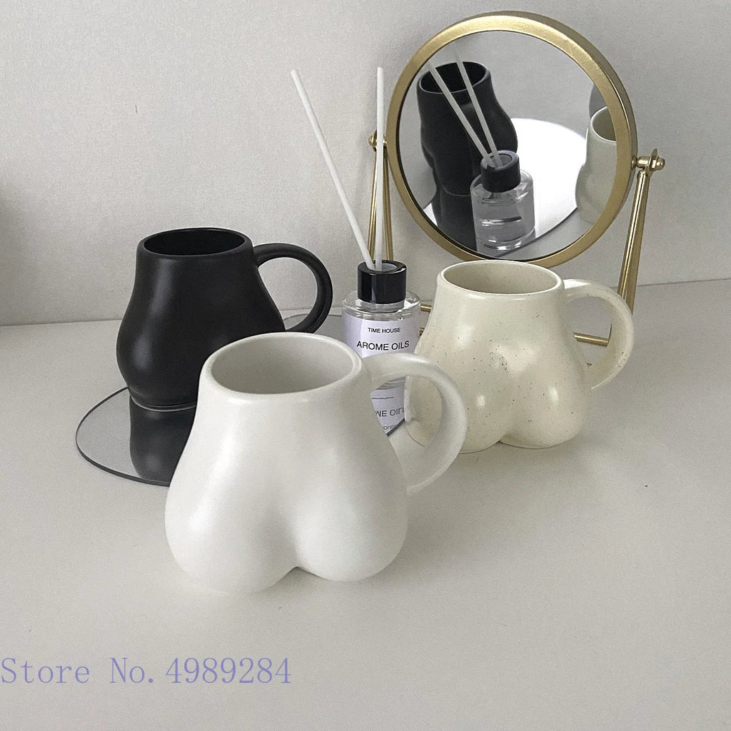 DecorBites™ Lovely Butt Shape Ceramic Coffee Cup Storage Decoration