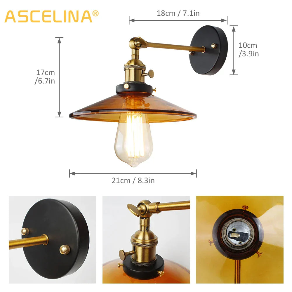DecorBites™ Japanese Glass Wall Light Retro Modern Wall Lamps for Home Lighting