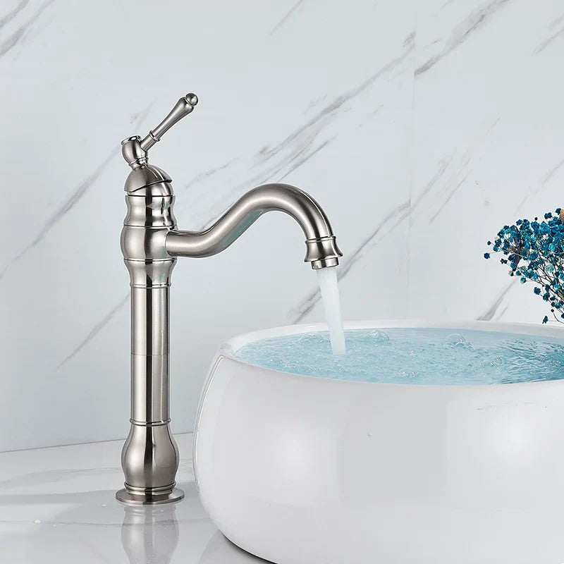 DecorBites™ Brass Basin Faucet with Swivel Spout & Single Handle Deck Mount