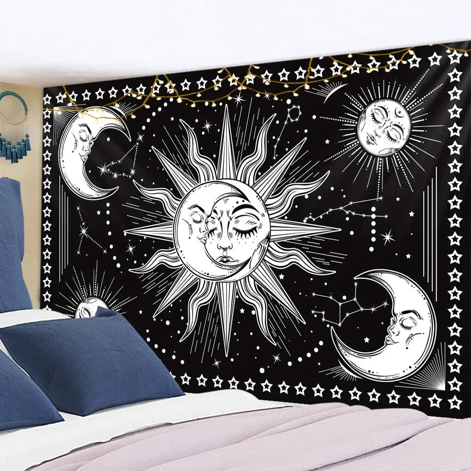 DecorBites™ Celestial Mandala Hippie Tapestry Wall Hanging Dorm Decor