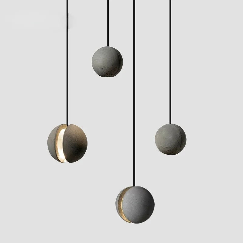 DecorBites™ Industrial Moon Cement Pendant Light for Kitchen, Bar, and Bedside