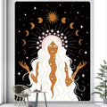 DecorBites™ Boho Girl Tapestry: Hippie Yoga Mat, Sofa Blanket, Home Decor Art
