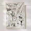 DecorBites™ Desert Species Botanical Floral Wall Hanging Tapestry Diagram Illustration