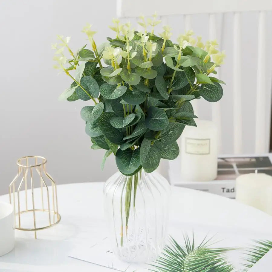 DecorBites™ Eucalyptus Leaves Artificial Plants for Home Wedding Decor & Outdoor Christmas Wreaths