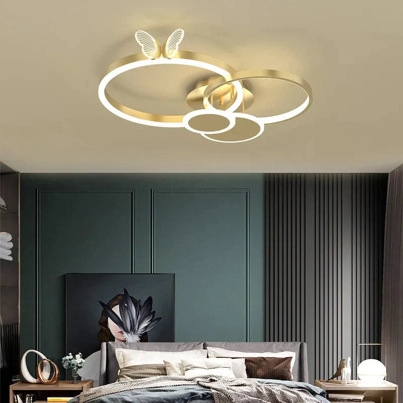 DecorBites™ Butterfly Light: Modern Round Ceiling Lamp for Light Luxury Living Room, 2024 New Model