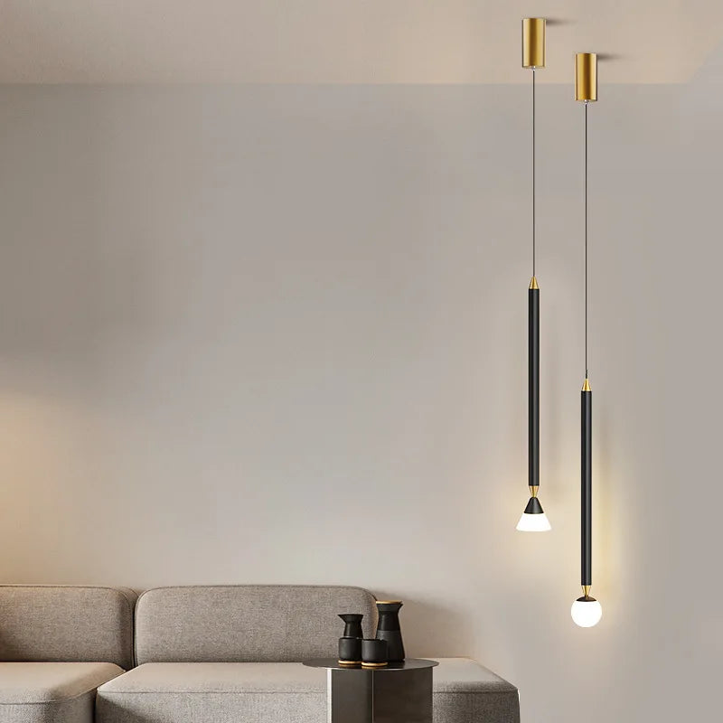 DecorBites™ Black Gold Hanging Nordic Lamp with Long Cable for Bedroom Sconces