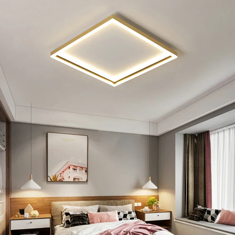 DecorBites™ LED Minimalist Chandelier in Black/Golden Finish for Living Room and Bedroom