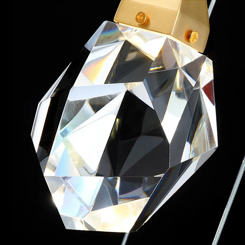 DecorBites™ Gold Crystal Pendant Light Chandelier for Living Room Kitchen LED Art Deco