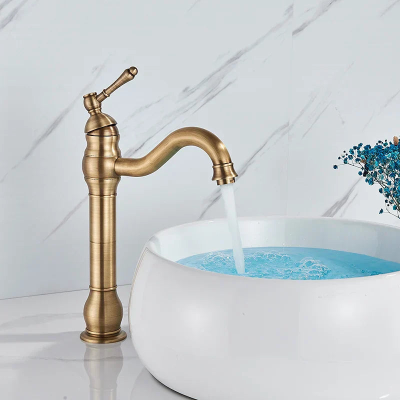 DecorBites™ Brushed Nickel Single Handle Bathroom Sink Faucet Swivel Spout Mixer Tap