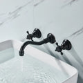 DecorBites™ Black Basin Faucet: Wall Mounted Hot/Cold Water Mixer for Bathroom Sink
