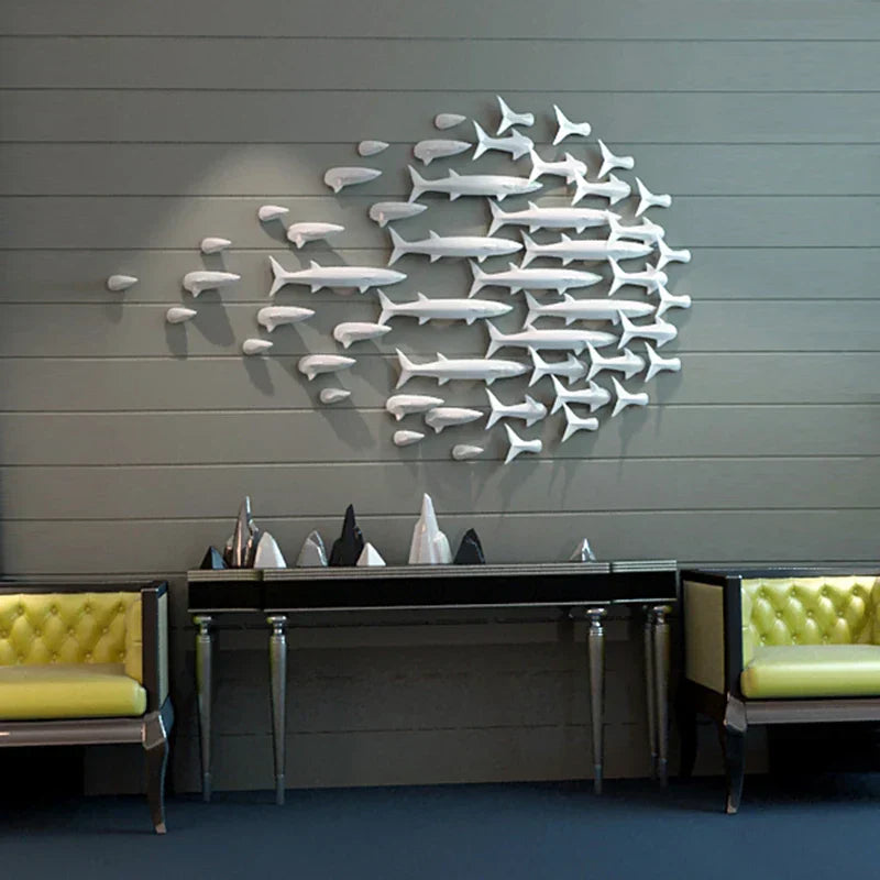 DecorBites™ Abstract Fish Ceramic Wall Decoration 5-Piece Set for Children's Room