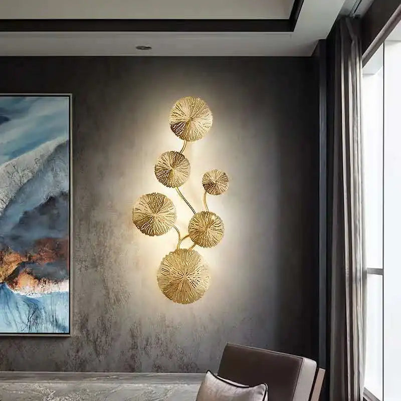 DecorBites™ Industrial Nordic Lotus Leaf Wall Sconce: Retro Loft Style for Home, Hotel, Aisle