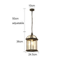 DecorBites™ Black Rustic Outdoor Hanging Lantern Light with Clear Glass Flush Mount Fixture