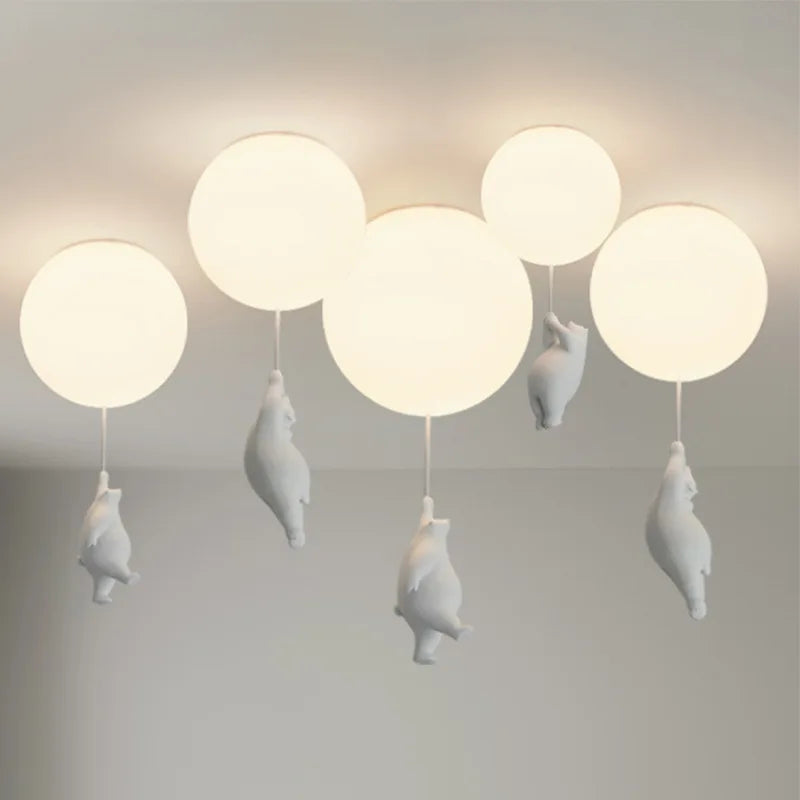 DecorBites™ Cartoon Bear Ceiling Light for Kids' Rooms, LED Fixture Bedroom Decor