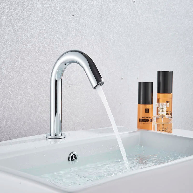 DecorBites™ Black Sensor Faucet Bathroom Sink Deck Mount Automatic Basin Faucet