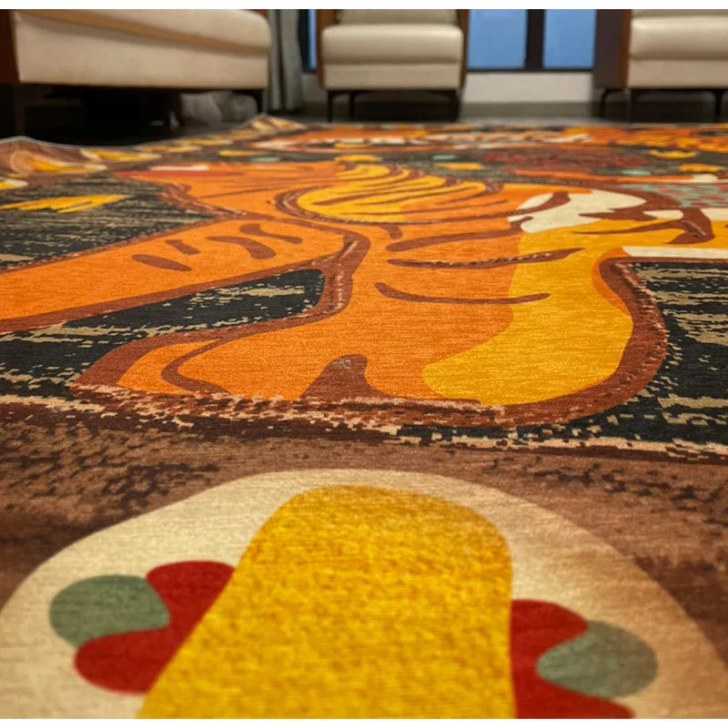 DecorBites™ Double Tiger Bohemian Moroccan Rug Retro Decor for Living Room