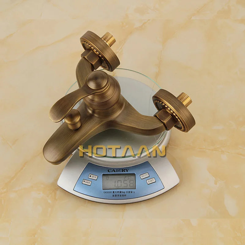 DecorBites™ Antique Brass Hand Held Shower Head Kit for Bathroom Wall Mount