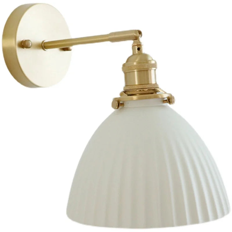 DecorBites™ Copper Ceramic Wall Sconce Pull Chain LED Wall Light
