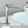 DecorBites™ Black Tall Basin Brass Bathroom Sink Faucet Single Handle Deck Mounted