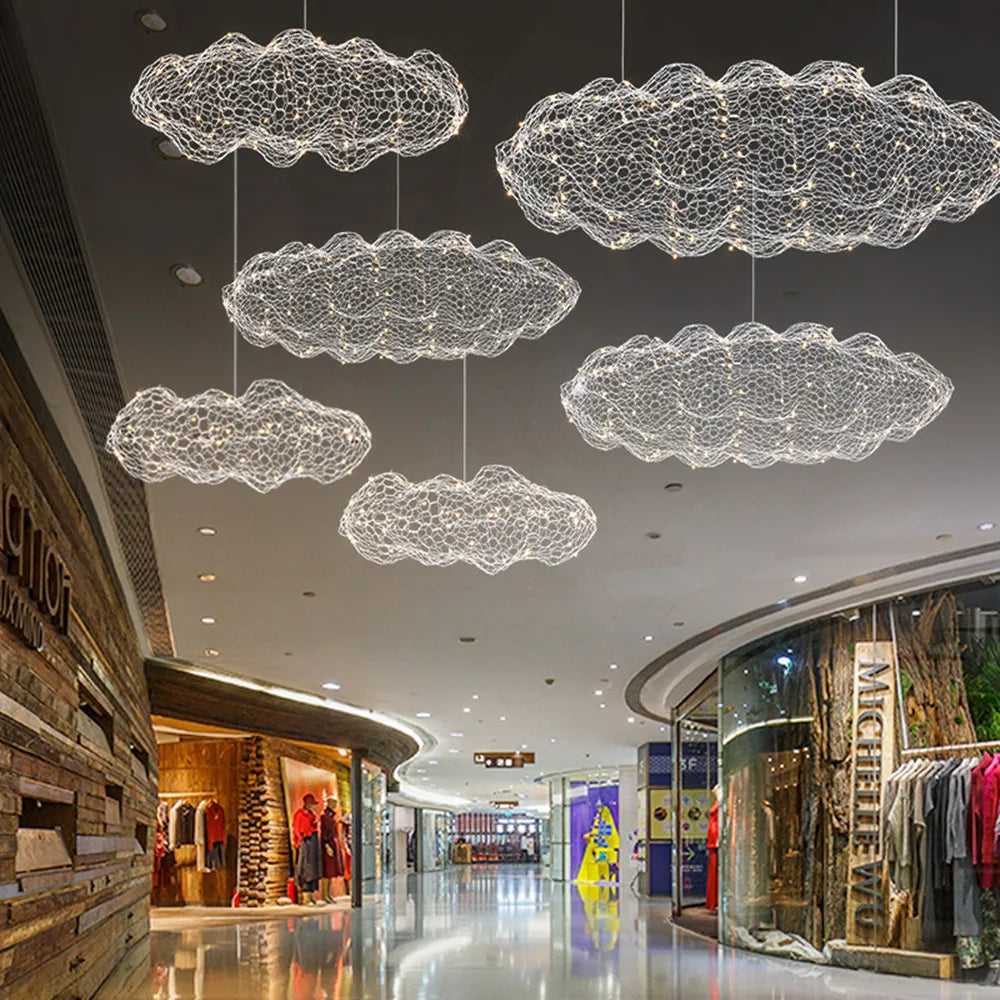 DecorBites™ Cloud Pendant Lights: Industrial Loft Firefly Chandelier for Living Room, Bedroom, Staircase