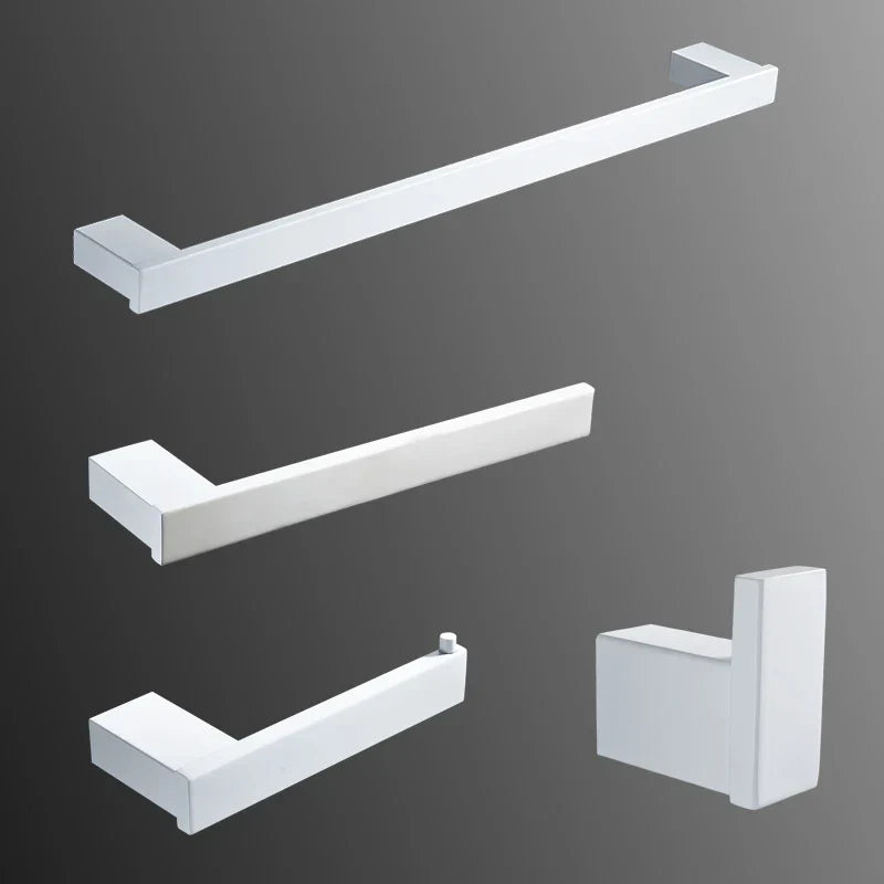 DecorBites™ 7-Piece Bathroom Hardware Set in White for Towels and Toiletries